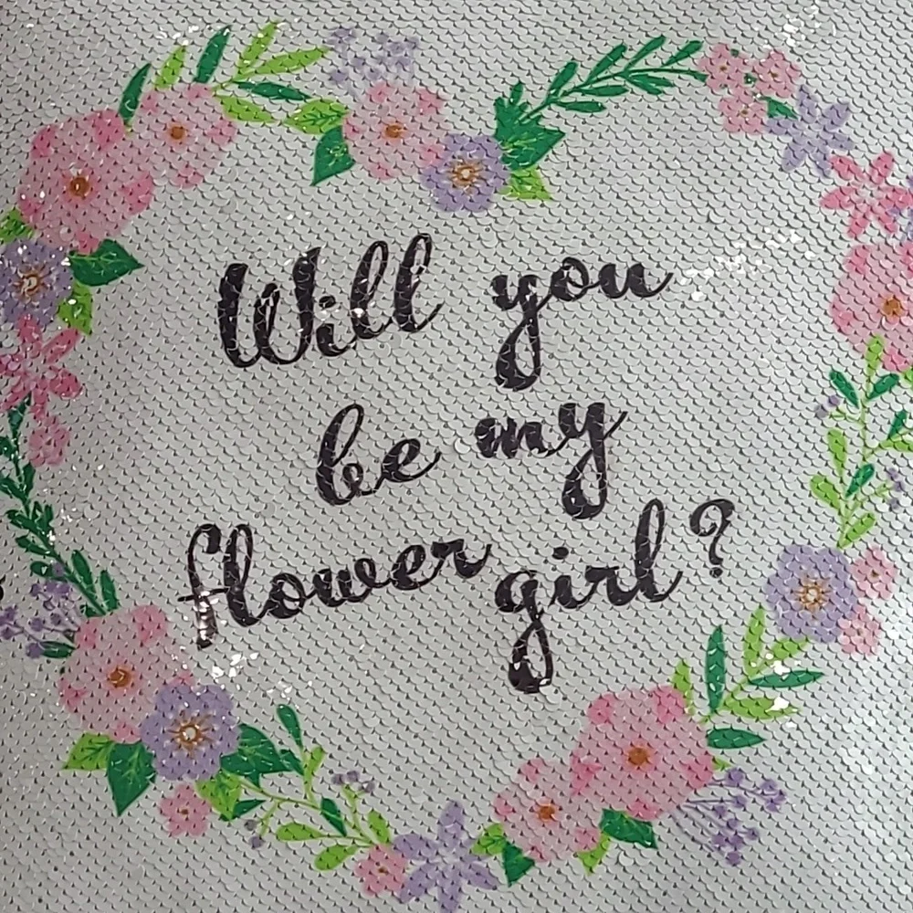 Flower Girl Reversible Sequin Pillow NWT